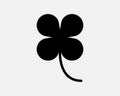 Four Leaf Clover Icon 4 Leaves Plant Nature St Saint Patrick Irish Ireland Natural Spring Floral Flower Shape Vector Sign Symbol