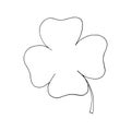 Four leaf clover icon, sticker. sketch hand drawn doodle style. vector minimalism monochrome. plant, symbol of St. Patricks Day Royalty Free Stock Photo