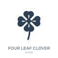 four leaf clover icon in trendy design style. four leaf clover icon isolated on white background. four leaf clover vector icon Royalty Free Stock Photo