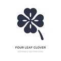 four leaf clover icon on white background. Simple element illustration from Nature concept Royalty Free Stock Photo