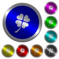 Four leaf clover luminous coin-like round color buttons