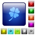 Four leaf clover color square buttons