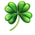 Four-Leaf Clover Illustration. Symbol Of Luck And Prosperity Isolated On Transparent Background Royalty Free Stock Photo