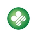 Four leaf clover logo icon, abstract shamrock leaf symbol