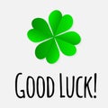 Four leaf clover lucky symbol. Good luck wish