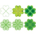 Four leaf clover set isolated on transparent background. St. Patrick`s day Royalty Free Stock Photo