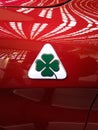 Four-leaf clover sign Alfa Giulia red 500 horspower