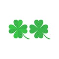 Four leaf clover simple vector colorful icon set. Royalty Free Stock Photo