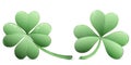 Four leaf clover and three leaf clover icons Royalty Free Stock Photo