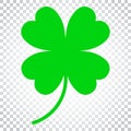 Four leaf clover vector icon. Clover silhouette simple icon illustration. Simple business concept pictogram on isolated Royalty Free Stock Photo