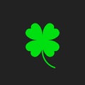 Four leaf clover vector icon. Clover silhouette simple icon illustration Royalty Free Stock Photo