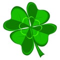 Four leaf clover vector icon isolated on a transparent background. St.Patrick Day Royalty Free Stock Photo