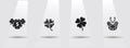 four leaf clover icon set, clover simple black icon Royalty Free Stock Photo