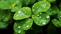 four leaf clover with water droplets Royalty Free Stock Photo