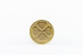 Four leaf golden lucky coin saint patricks day