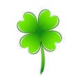 Four leaf green clover hand draw. Lucky quatrefoil. Good luck symbol. Decoration for greeting cards, patches, prints for