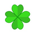 Four leaf green clover hand draw. Lucky quatrefoil. Good luck symbol. Decoration for greeting cards, patches, prints for