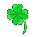 Four leaf green clover. Lucky quatrefoil. Good luck symbol. Cart