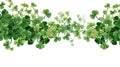 Four-leaf green clover on white background. Generative AI Royalty Free Stock Photo