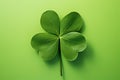 Four-leaf lucky clover over green bakcground - AI Generated