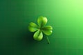 Four-leaf lucky clover over green bakcground - AI Generated