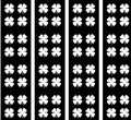 Four leave clover pattern in black and white. Illustration, vector Royalty Free Stock Photo