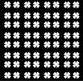 Four leave clover pattern in black and white. Illustration, vector Royalty Free Stock Photo