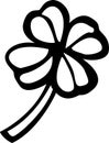 Four leaves shamrock or clover vector illustration