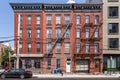 Four-Level Brick Apartment Buildings in Greenpoint, New York City.