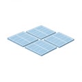 Four Light Blue Solar Panels in a Square Array on a Clean White Background Royalty Free Stock Photo