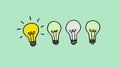 Four Light Bulbs Ideas Concept Illustration Creative Problem Solving Innovation Royalty Free Stock Photo