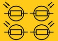 Four Light Dependent Resistor LDR Photoresistor electrical symbols golden yellow backdrop