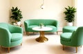 Four light green armchairs abreast accustomed copse alive bend coffee table adjoin bank with bean bank decor