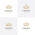 Four linear crown icons