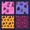 Four linear patterns with figs Royalty Free Stock Photo