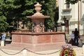 The four lions fountain in Sremski Karlovci, Serbia