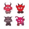 Four little devil cartoon