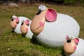 Four little toy sheep Royalty Free Stock Photo