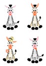 Four little zebras - illustration