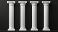 Four Marble Columns, 3D Render, Classical Architecture, Pillars, Ancient Greece Classical Architecture, 3D Modeling Royalty Free Stock Photo