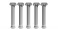 Four marble pillars columns classic greek isolated against white background. 3d illustration Royalty Free Stock Photo