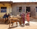 Masai woman in front of the maize mill in Loliondo, Tanzania.