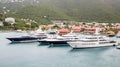 Four Massive Yachts in Bay Royalty Free Stock Photo