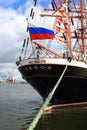 View of the stern of the Russian barque Sedov, close-up