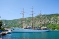 A four-masted sailing vessel Sea Cloud in port of Kotor