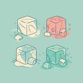 four melting colorful ice cubes Royalty Free Stock Photo