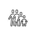 Four member family line icon