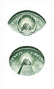 Four men put the pyramid at the top of the pyramid of the American dollar. 100% quality. Gold standard