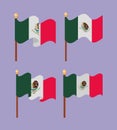 four mexican flags