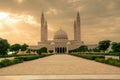 The four minarets and the dome of the new Mosque of Nizwa Royalty Free Stock Photo